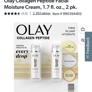 NIP OLAY Collagen Peptide Moisturizer, White, 2 Pack [SEALED]